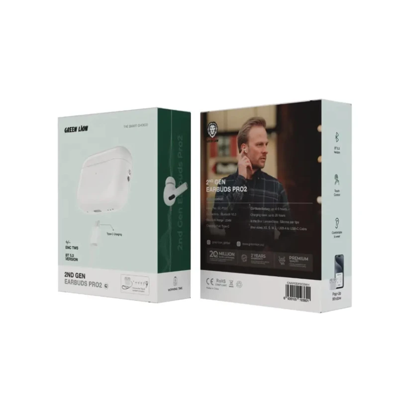 Беспроводные наушники Green Lion Earbuds Pro 2 White