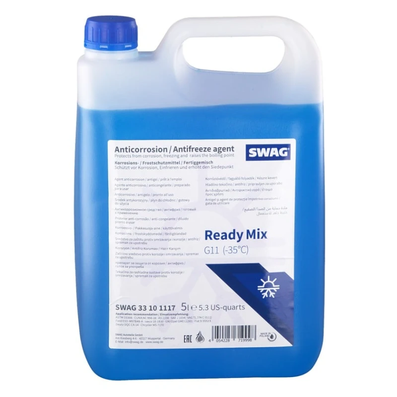 Антифриз Swag G11 VW TL-774 C Ready Mixed Blue, 5 л Антифриз Swag G11 VW TL-774 C Ready Mixed Blue, 5 л