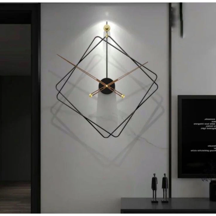 Настенные часы 8292-9, металл, черный/золотистый, 60 см