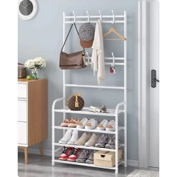 Вешалка с полками 60x26x155 см, белая Вешалка с полками 60x26x155 см, белая