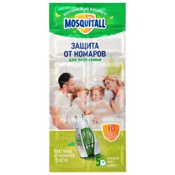 Пластины для фумигатора Mosquitall Защита от комаров для всей семьи, 12 шт Пластины для фумигатора Mosquitall Защита от комаров для всей семьи, 12 шт