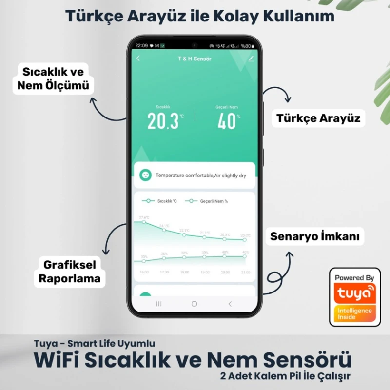 Датчик температуры и влажности Novato Tuya WiFi WSN-01 Датчик температуры и влажности Novato Tuya WiFi WSN-01