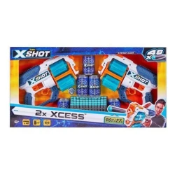 Скорострельный бластер Zuru X-Shot Excel Xcess Combo Pack, 60х6.5х30 см, белый, пластик, 2 шт, 8+ лет