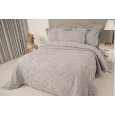 Örtük və yastıq üzü dəsti Tivolyo Home Serra, 260x240 sm, avro, pambıq, boz