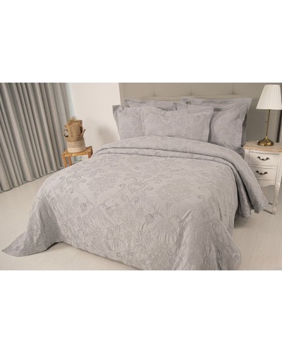 Örtük və yastıq üzü dəsti Tivolyo Home Serra, 260x240 sm, avro, pambıq, boz