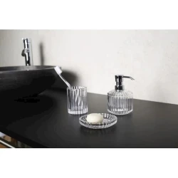 Стакан для зубных щеток Ridder Vilma, 7x9 см, полирезина, прозрачный