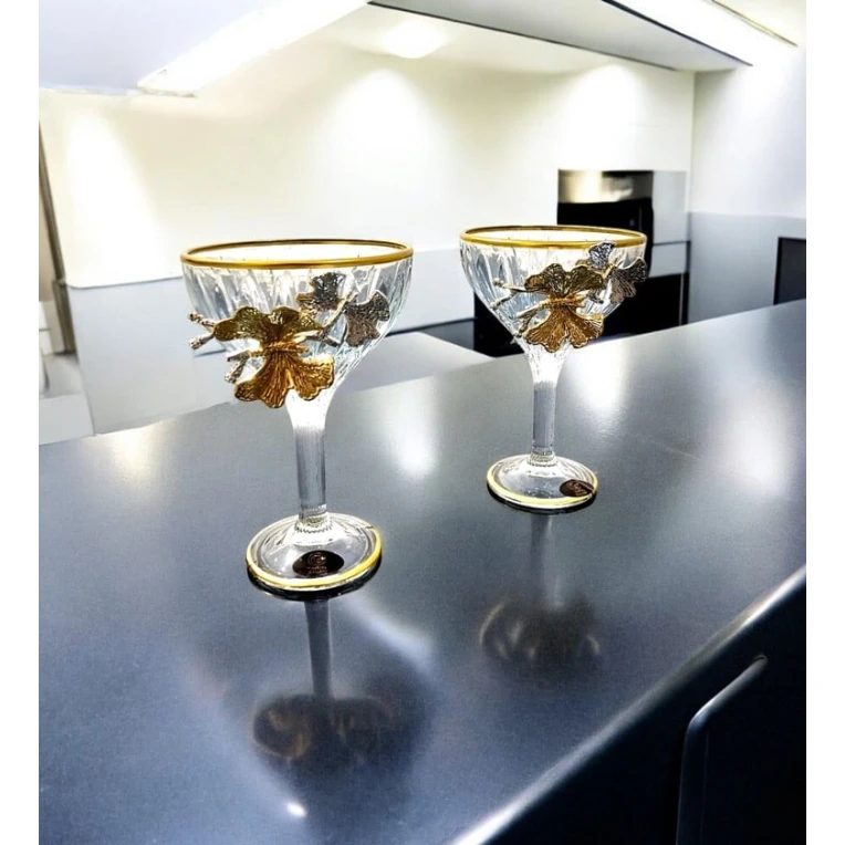 Набор Gallery Home GH-000190, стекло, прозрачный/золотистый, 6 шт