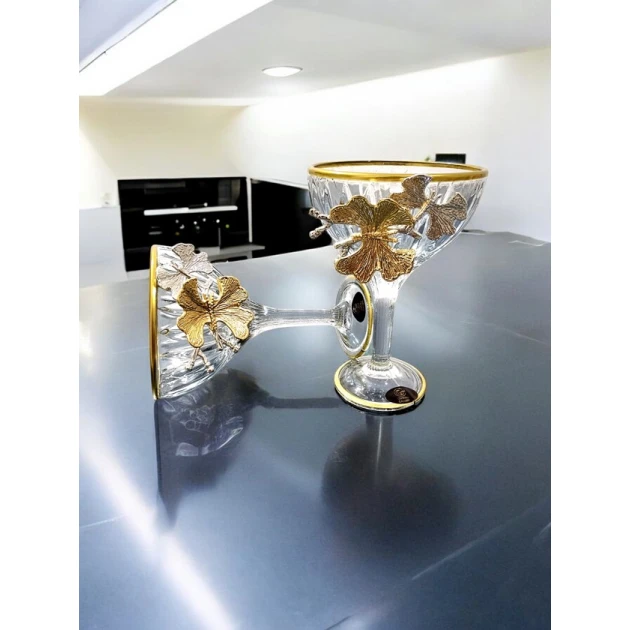 Набор Gallery Home GH-000190, стекло, прозрачный/золотистый, 6 шт