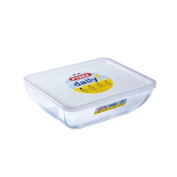 Bişirmə üçün qəlib Pyrex Daily, qapaqlı, şüşə, şəffaf, 25x20 sm, 2.25 l