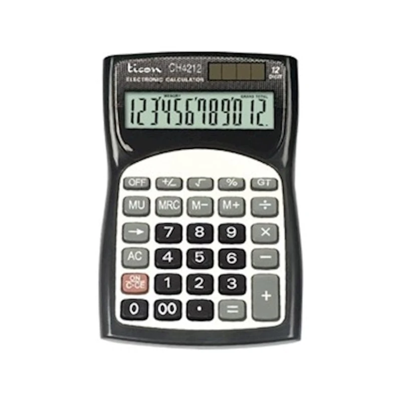 Настольный калькулятор Tikon CH-4212, мягкая клавиатура, черный/серый, 12 значный Настольный калькулятор Tikon CH-4212, мягкая клавиатура, черный/серый, 12 значный