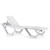 Шезлонг Irak Plastik HZ150, 187x43x63 см, пластик, белый Шезлонг Irak Plastik HZ150, 187x43x63 см, пластик, белый