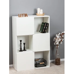 Стеллаж Letta, белый, ЛДСП, 106x71x29 см