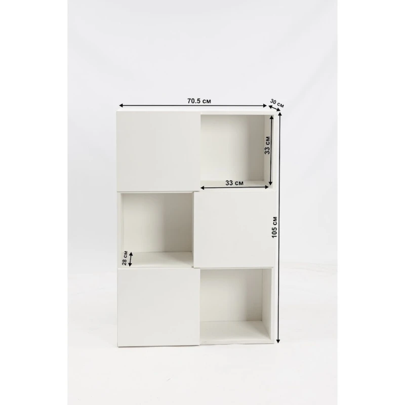 Стеллаж Letta, белый, ЛДСП, 106x71x29 см