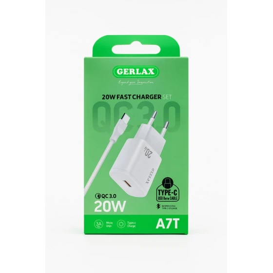 Зарядное устройство Gerlax 20W Fast Charger Set A7T Зарядное устройство Gerlax 20W Fast Charger Set A7T