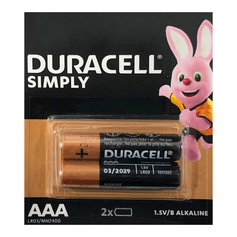 Батарейки Duracell Simply АAA 1.5V 2 шт Батарейки Duracell Simply АAA 1.5V 2 шт