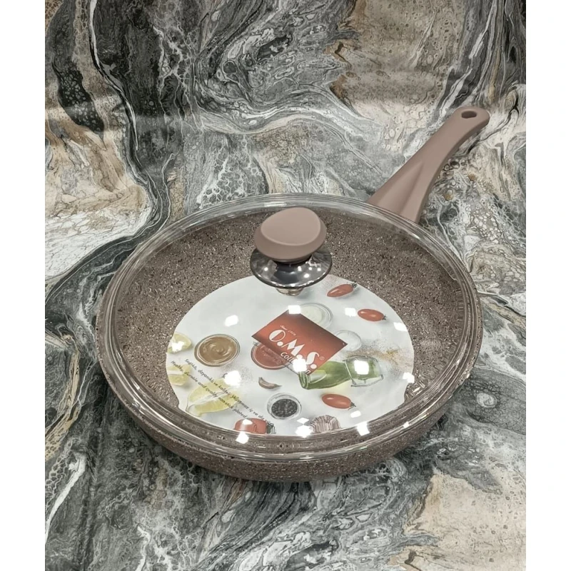 Сковородка Oms SHA-00002558, гранит, коричневый, 26 см