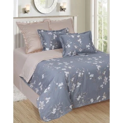 Комплект постельного белья Артпостель Арлет, пододеяльник 175x215 см, простыня 240x240 см, наволочка 50x70/70x70 см, двуспальный, мако-сатин, серый/бежевый