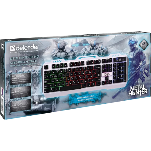 Klaviatura Defender Metal Hunter GK-140L Wired Gaming Keyboard (45145)