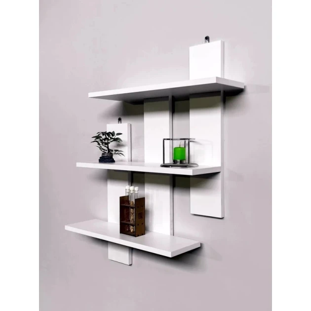 Настенная полка Art Mebel 178, ламинат, 80х80х15 см, белая