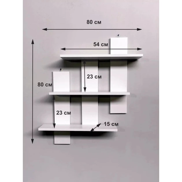 Настенная полка Art Mebel 178, ламинат, 80х80х15 см, белая