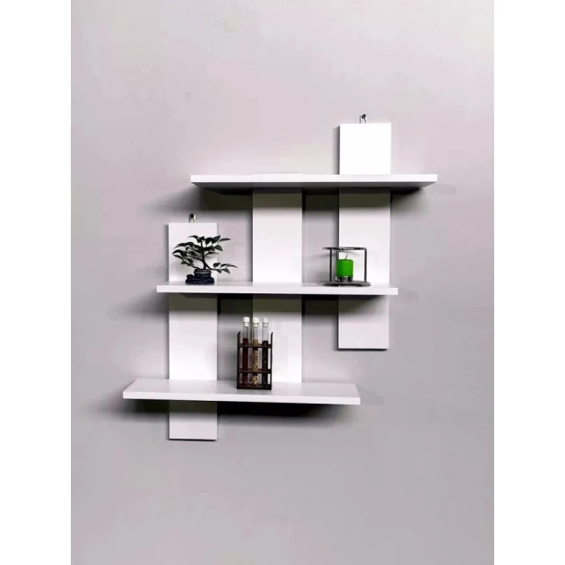 Настенная полка Art Mebel 178, ламинат, 80х80х15 см, белая