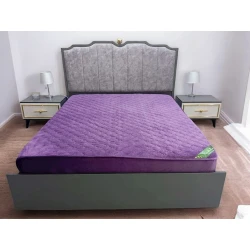 Наматрасник защитный Narlı 000699, односпальный, велюр, фиолетовый, 100x200 см