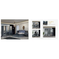 Набор мебели для спальни Stil Mebel Hira HR-01, серый