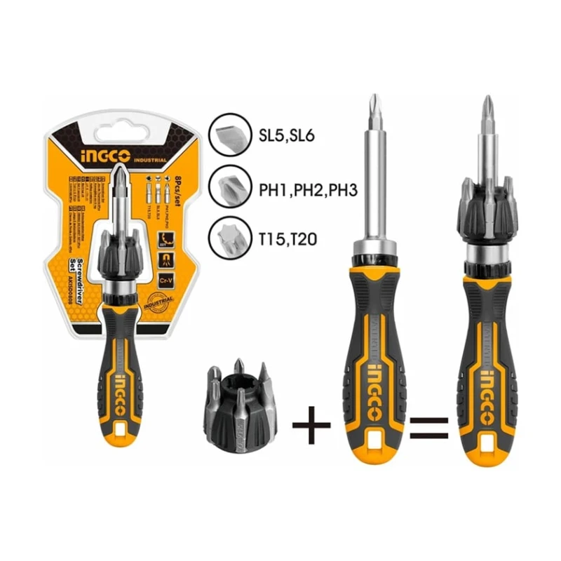 Набор отверток Ingco AKISD0808, 8 предметов