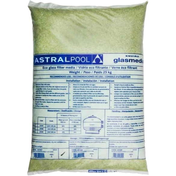 Hovuz filtrasiyası üçün şüşə qum Astralpool, 25 kq