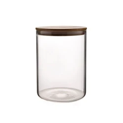 Емкость для хранения Hom-Me 105755, 15x20 см, стекло/дерево, прозрачный