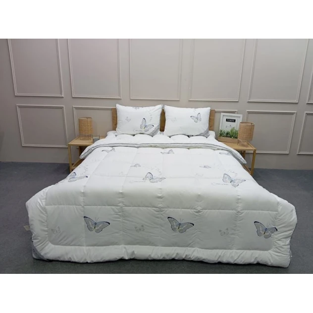 Yorğan, döşək və yastıq dəsti Hanzade SHA-2960, birnəfərlik, yorğan 155x215 sm, döşək 100x200 sm, yastıq 50x70 sm, satin/pambıq, ağ