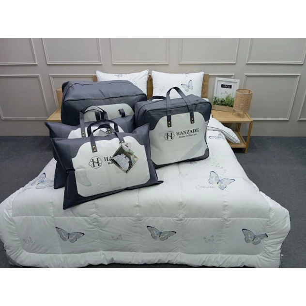 Yorğan, döşək və yastıq dəsti Hanzade SHA-2960, birnəfərlik, yorğan 155x215 sm, döşək 100x200 sm, yastıq 50x70 sm, satin/pambıq, ağ