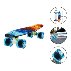 Скейтборд SB Sport 0170250 (2111), голубой/оранжевый Скейтборд SB Sport 0170250 (2111), голубой/оранжевый