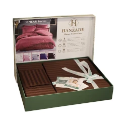 Комплект постельного белья Hanzadə TZE-625, односпальный, коричневый, пододеяльник 160x220 см, простыня 180x240 см, наволочка 50х70 см/1 шт