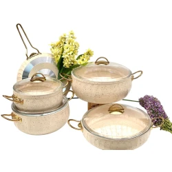 Набор посуды PMT Elips Gold PP-LL-017, гранит, бежевый/золотистый, 4 предмета