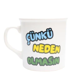 Krujka Çünkü Neden Olmasın yazısı ilə, 250 ml, rəngbərəng