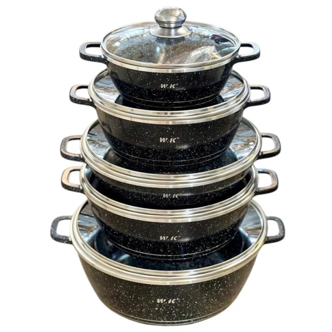 Набор кастрюль VK SHA-00005937, гранит, черный, 5 шт, 20/24/28/32 см Набор кастрюль VK SHA-00005937, гранит, черный, 5 шт, 20/24/28/32 см