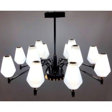 Asma çılçıraq LED 8699-8+4, qara/qızılı, 12 LED, mat ağ plafon - LED 8699-8+4