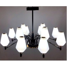 Asma çılçıraq LED 8699-8+4, qara/qızılı, 12 LED, mat ağ plafon - LED 8699-8+4
