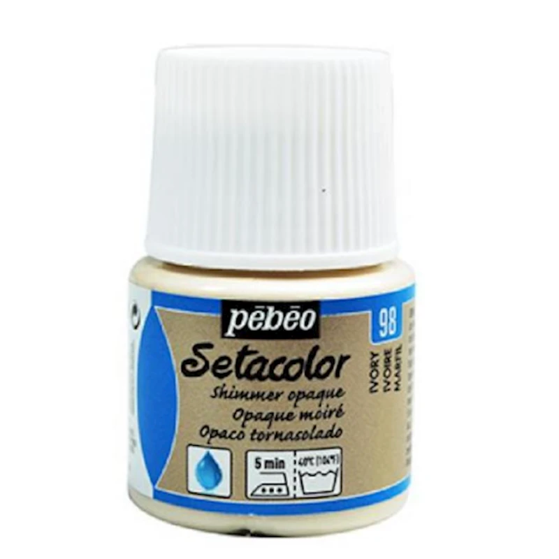 Zərli boya Pebeo parça üçün Setacolor Shimmer Opaque ivory 45 ml, krem