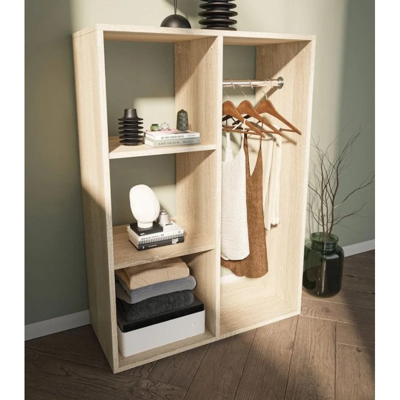 Открытый шкаф Letta ЛДСП, древесный, 112x35x80 см Открытый шкаф Letta ЛДСП, древесный, 112x35x80 см