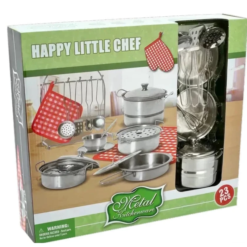Happy Little Chef Metal Cooking Set 23 parça Qab-qacaq Dəsti