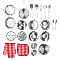 Happy Little Chef Metal Cooking Set 23 parça Qab-qacaq Dəsti