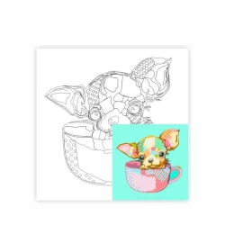 Холст на картоне с контуром Rosa Start, Pop Art Puppy, 30х30, хлопок, акрил