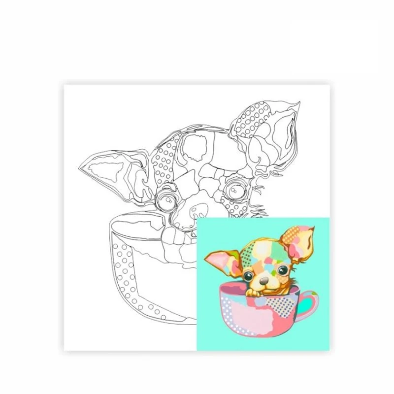 Холст на картоне с контуром Rosa Start, Pop Art Puppy, 30х30, хлопок, акрил Холст на картоне с контуром Rosa Start, Pop Art Puppy, 30х30, хлопок, акрил