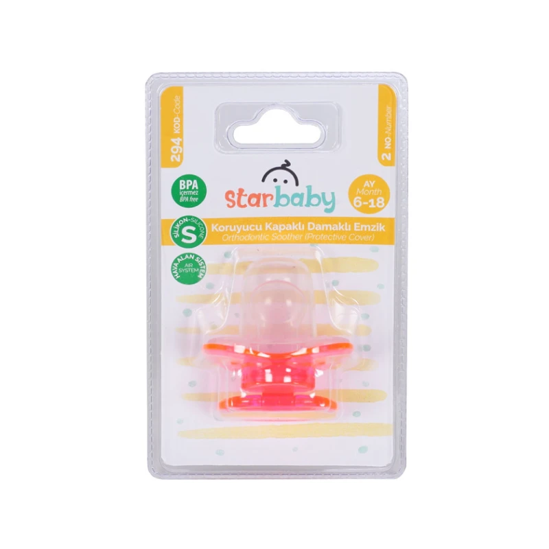Соска-пустышка Star Baby с ортодонтическим небным колпачком 6–18 месяцев Соска-пустышка Star Baby с ортодонтическим небным колпачком 6–18 месяцев