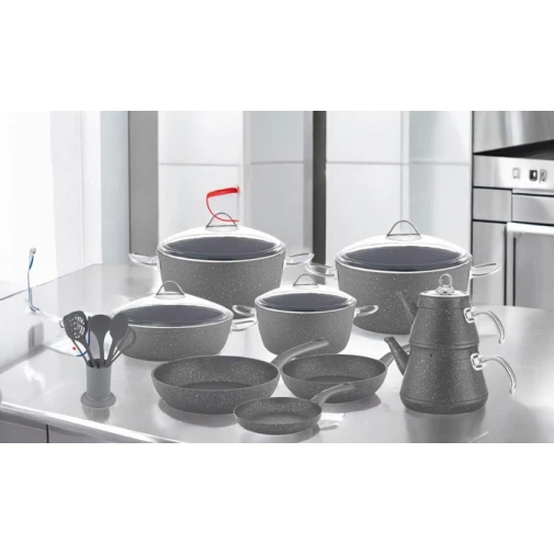 Набор посуды Gallery Home GH-000007, серый, 24 шт Набор посуды Gallery Home GH-000007, серый, 24 шт