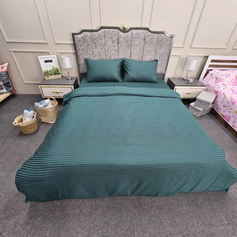 Комплект постельного белья Hanzade SE033, двуспальный, сатин, пододеяльник 200x220 см, простыня 240x260 см, наволочки 50x70 см 2 шт