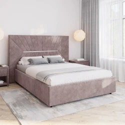 Двуспальная кровать Art_ikili_yataq 74, ламинат/текстиль, 120x200х200 см