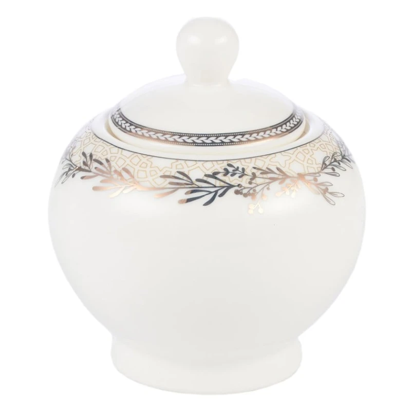 Сервиз чайный Gipfel Charlotte 51563, на 6 персон, 14 предметов, фарфор, белый/красный/золотистый